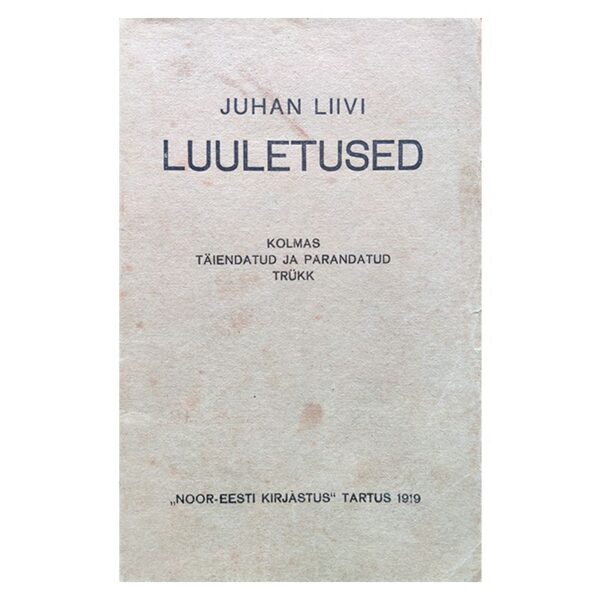 Luuletused 1919 / Juhan Liiv