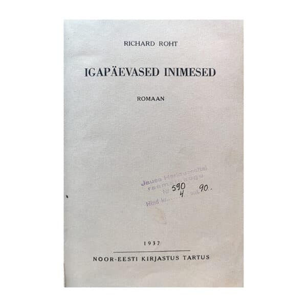 Igapäevased inimesed 1937 - Richard Roht