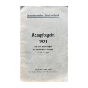 Internationaler fecht bund kampfregeln 1931