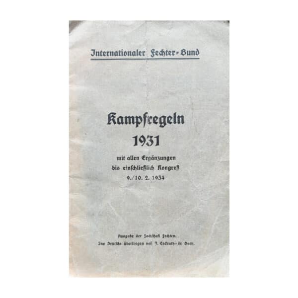 Internationaler fecht bund kampfregeln 1931